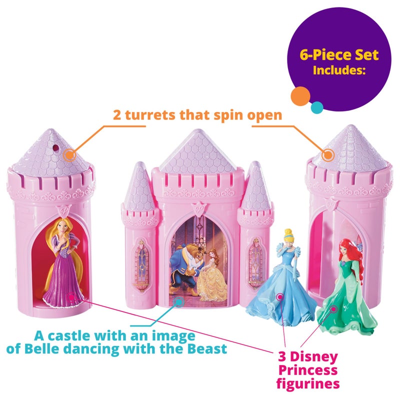 DecoPac DecoSetÂ® Disney Princess Happily Ever After Birthday Cake Topper, 6-Piece Cake Decorations, Includes Castle with Moveable Turrets, Cinderella, Ariel and Rapunzel Figurines - Image 3